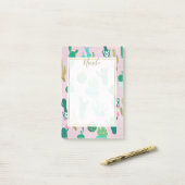 ピンク素朴南西部サボテン植物 ポストイット (デスク上)