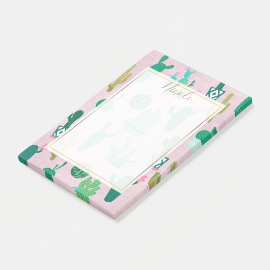 ピンク素朴南西部サボテン植物 ポストイット (アングル)