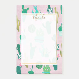 ピンク素朴南西部サボテン植物 ポストイット