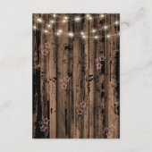 ピンク素朴女性のカーボーイハットベビーシャワー エンクロージャーカード (裏面)