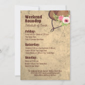 ピンク素朴女性のカーボーイバチェロレッテ日程 招待状 (正面)