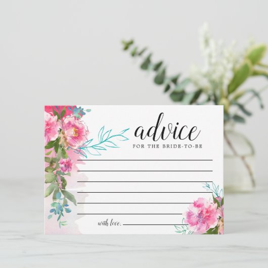 ピンク素朴牡丹フローラ アドバイスカード (スタンド正面)