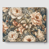 ピンク素朴牡丹ヴィンテージウェディング ゲストブック (裏面)