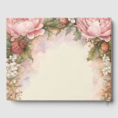 ピンク素朴牡丹ヴィンテージウェディング ゲストブック (裏面)