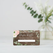 ピンク素朴色の緑の赤ちゃんシャワーおむつラッフル エンクロージャーカード (スタンド正面)