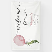 ピンク素朴色バルーンベビーシャワー歓迎バナー 横断幕 (縦)