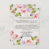 ピンク素朴花模様オンホワイトウッド宿泊施設 エンクロージャーカード (正面/裏面)