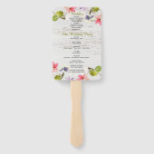 ピンク素朴花模様オンホワイトウッド結婚式 プログラム ハンドファン (裏面)