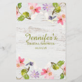 ピンク素朴花模様ブライダルシャワーアドバイス (裏面)
