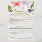 ピンク素朴花模様ブライダルシャワーアドバイス (正面)