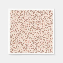 ピンク素朴葉ボタニカルグラムブライダルシャワー スタンダードカクテルナプキン