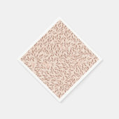 ピンク素朴葉ボタニカルグラムブライダルシャワー スタンダードカクテルナプキン (角)