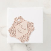 ピンク素朴葉ボタニカルグラムブライダルシャワー フェイバータグ (インサイチュ)