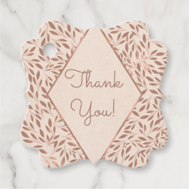 ピンク素朴葉ボタニカルグラムブライダルシャワー フェイバータグ