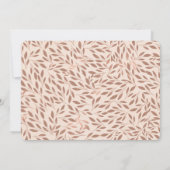 ピンク素朴葉ボタニカルグラムブライダルシャワー 招待状 (裏面)