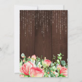 ピンク素朴赤面ガーデンバラ退職パーティー 招待状 (裏面)