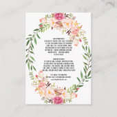 ピンク素朴赤面フローラ結婚開花詳細 エンクロージャーカード (正面)
