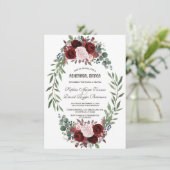 ピンク素朴赤面フローラ開花リハーサルディナー 招待状 (スタンド正面)