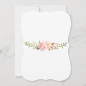 ピンク素朴赤面フローラ開花我々はまだ行う 招待状 (裏面)