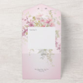 ピンク素朴&セージ水カラーフローラピンクディナー オールインワン招待状 (外側)