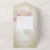 ピンク素朴&セージ水色フローラセージQRコード オールインワン招待状 (外側)