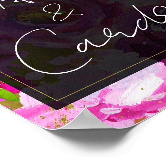 ピンク紫のギフトカー鮮やかドのポップ表記号 ポスター (角)