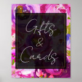 ピンク紫のギフトカー鮮やかドのポップ表記号 ポスター (正面)