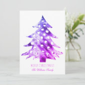 ピンク紫のクリスマスツリモダンー 招待状 (スタンド正面)