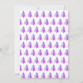 ピンク紫のクリスマスツリモダンー 招待状 (裏面)