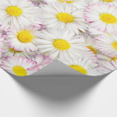 ピンク紫のデイジー花柄 ラッピングペーパー (角)