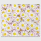 ピンク紫のデイジー花柄 ラッピングペーパー (フラット)
