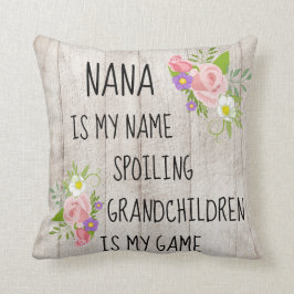 ピンク紫のフローラナナ付き木材/祖母 クッション