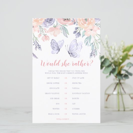 ピンク紫のフローラ蝶は彼女はむしろゲームをする (スタンド正面)