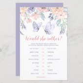 ピンク紫のフローラ蝶は彼女はむしろゲームをする (正面/裏面)