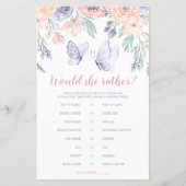 ピンク紫のフローラ蝶は彼女はむしろゲームをする (正面)