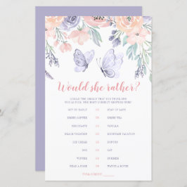 ピンク紫のフローラ蝶は彼女はむしろゲームをする