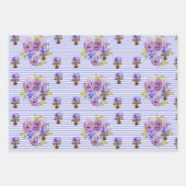 ピンク紫のポピーMauve紫色の花の贈り物 ラッピングペーパーシート (正面2)