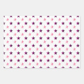 ピンク紫の星（白） ラッピングペーパーシート (正面2)