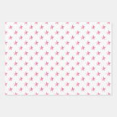ピンク紫の星（白） ラッピングペーパーシート (正面)