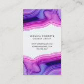 ピンク紫の水彩絵具メイクアップアーティスト 名刺 (裏面)