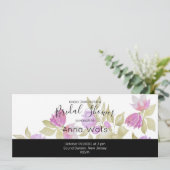 ピンク紫の水色の花の手絵を描形 (スタンド正面)