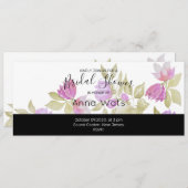 ピンク紫の水色の花の手絵を描形 (正面/裏面)