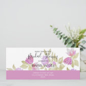 ピンク紫の水色の花の手絵を描形 (スタンド正面)