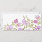 ピンク紫の水色の花の手絵を描形 (裏面)