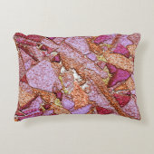 ピンク紫の絵を描火山石のスケッチ アクセントクッション (正面)