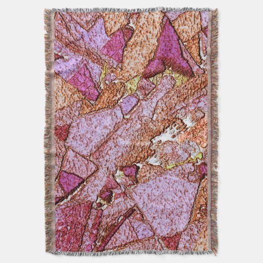ピンク紫の絵を描火山石のスケッチ スローブランケット (正面縦)