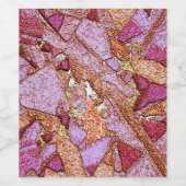 ピンク紫の絵を描火山石のスケッチ ワインラベル (シングルラベル)