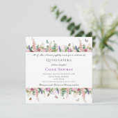 ピンク紫の花と蝶 |キンチェニェラ 招待状 (スタンド正面)