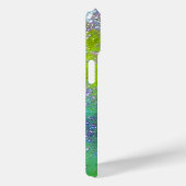 ピンク紫の青い蝶、緑の金ゴールドきらめき Case-Mate iPhoneケース (裏面 / 右)