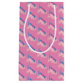 ピンク紫の魔法の馬ユニコーン誕生日パーティー スモールペーパーバッグ (正面)